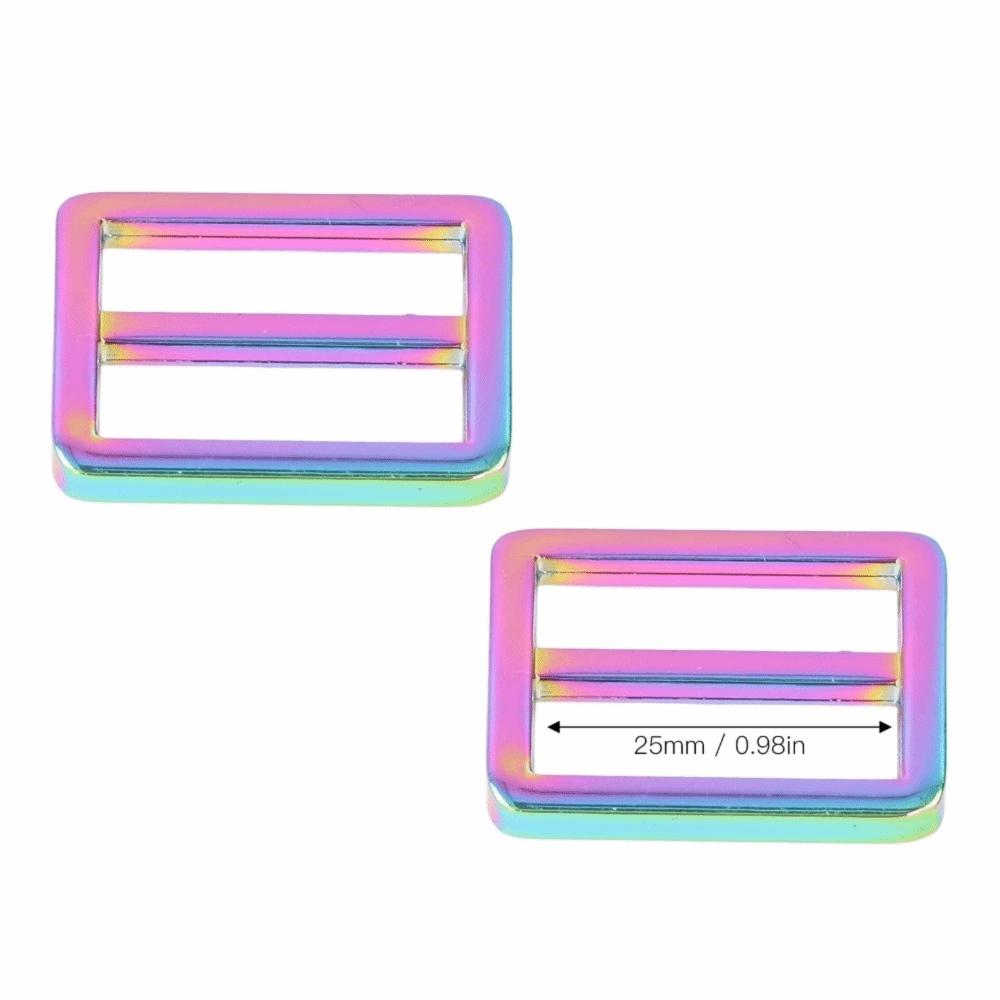 10pcs Glossy Finish Metal Slide Buckle Wear Resistant Adjustable Buckle DIY Project