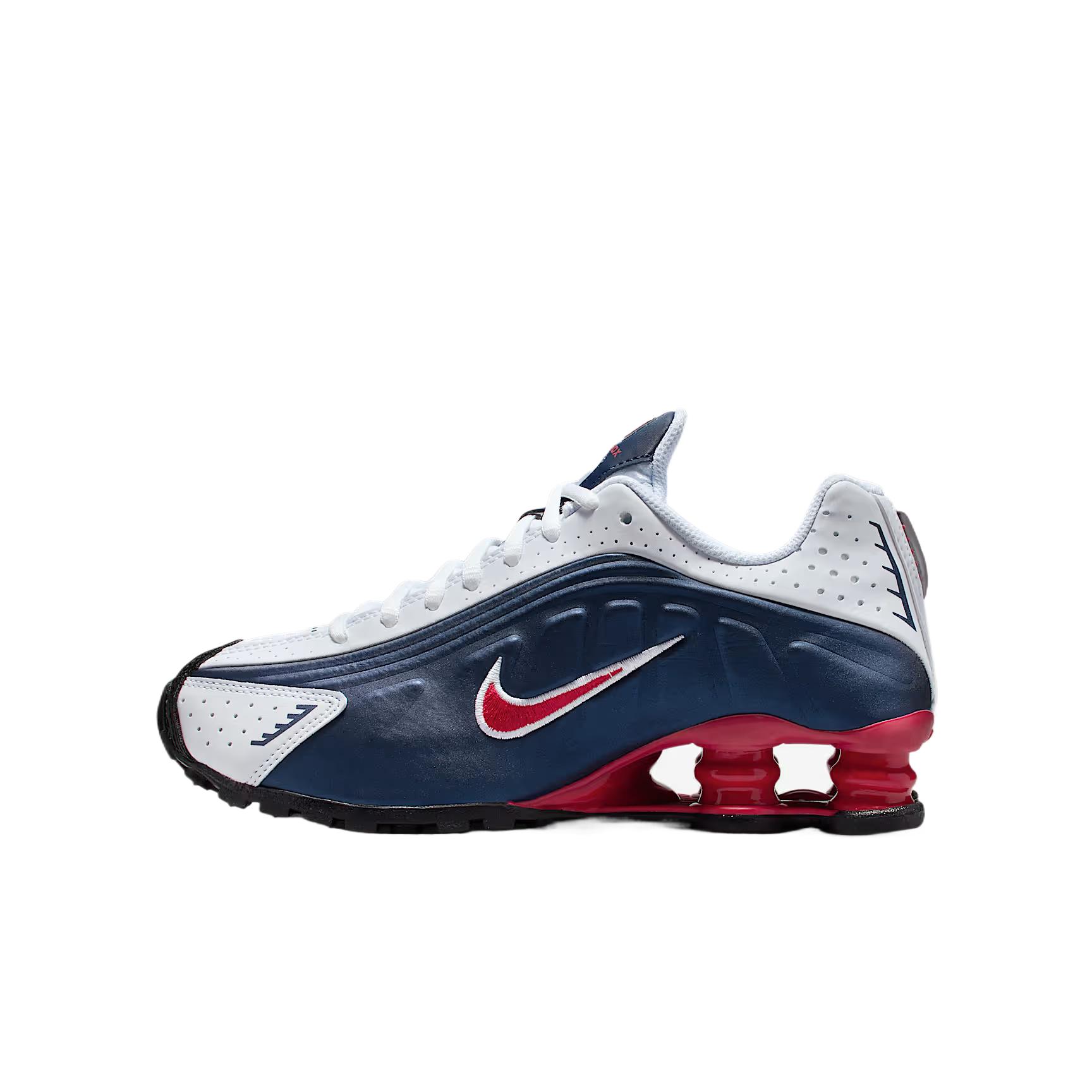 

Nike Shox R4 GS USA Kids Sneakers Blue Midnight-Navy White CW2626-400 35.5