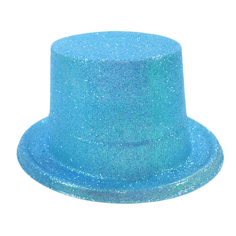Elegant Green & Black Top Hat with Gold Powder for Adults & Kids, Unisex Magician & Jazz Style.