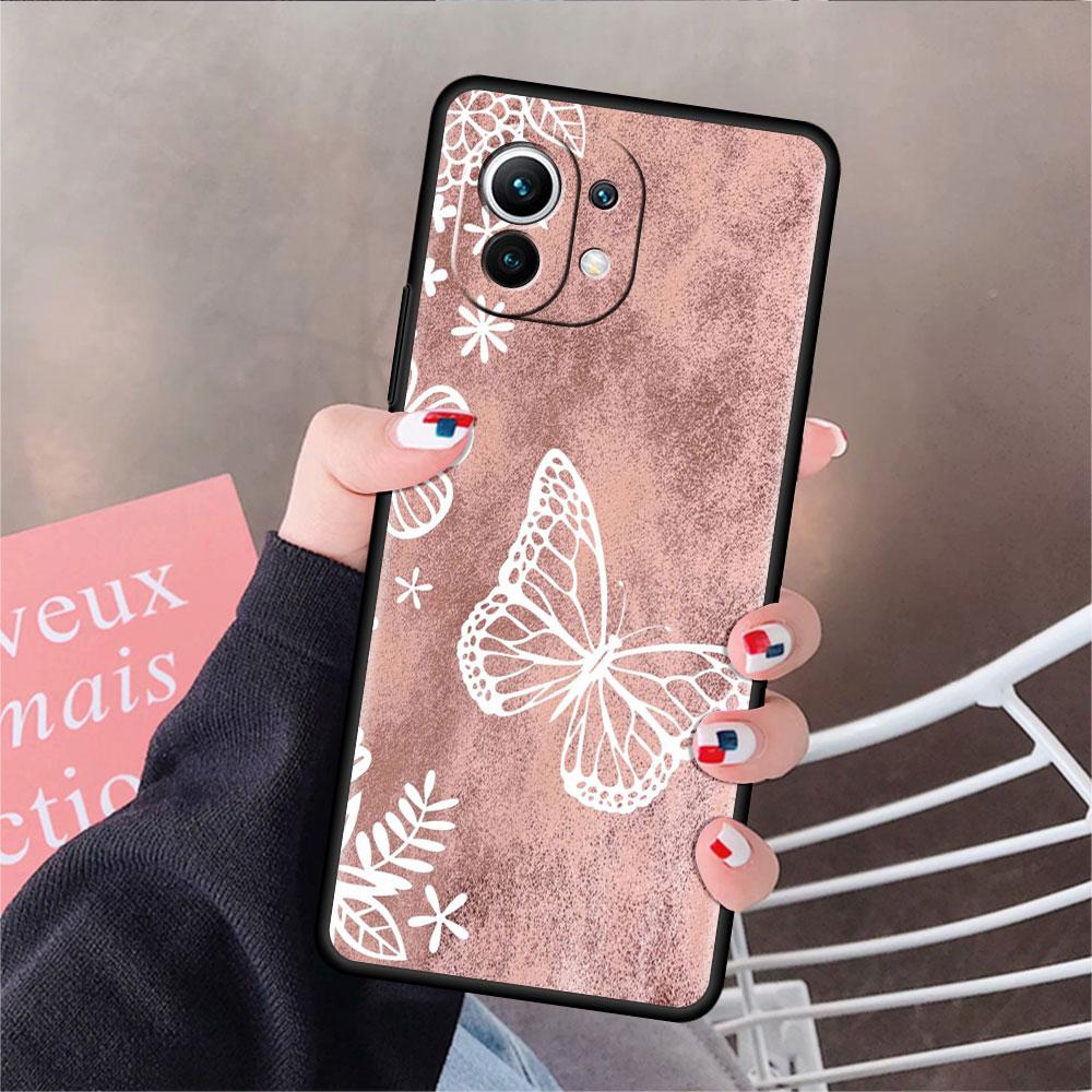 Розовый цветочный чехол Hert Funda для Xiaomi Mi 11 Lite 5G NE 11T Pro 10T 9T Note 10 12 12X 12S Ультрамягкий силиконовый чехол для телефона Mi 12
