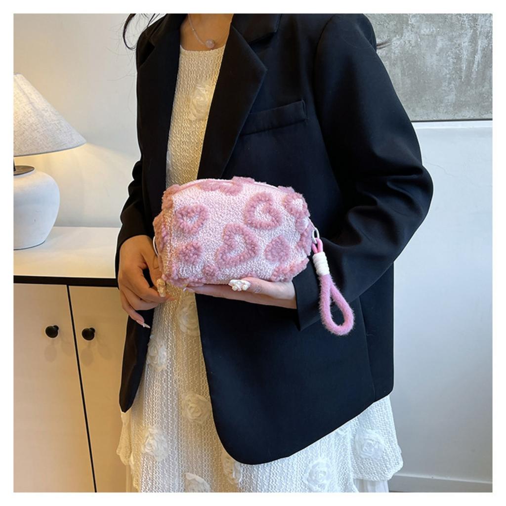 Jacquard Plush, Makeup Bag, Large Capacity, Storage Bag, Travel Storage Bag