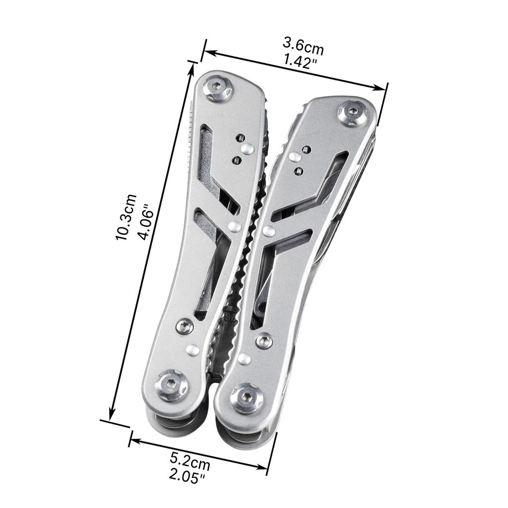 Pliers Knife Can Opener Household Folding Pliers Screwdriver 11 in 1 with 10 Bits for Emergency HFS(R) Multi-function Multi-tool