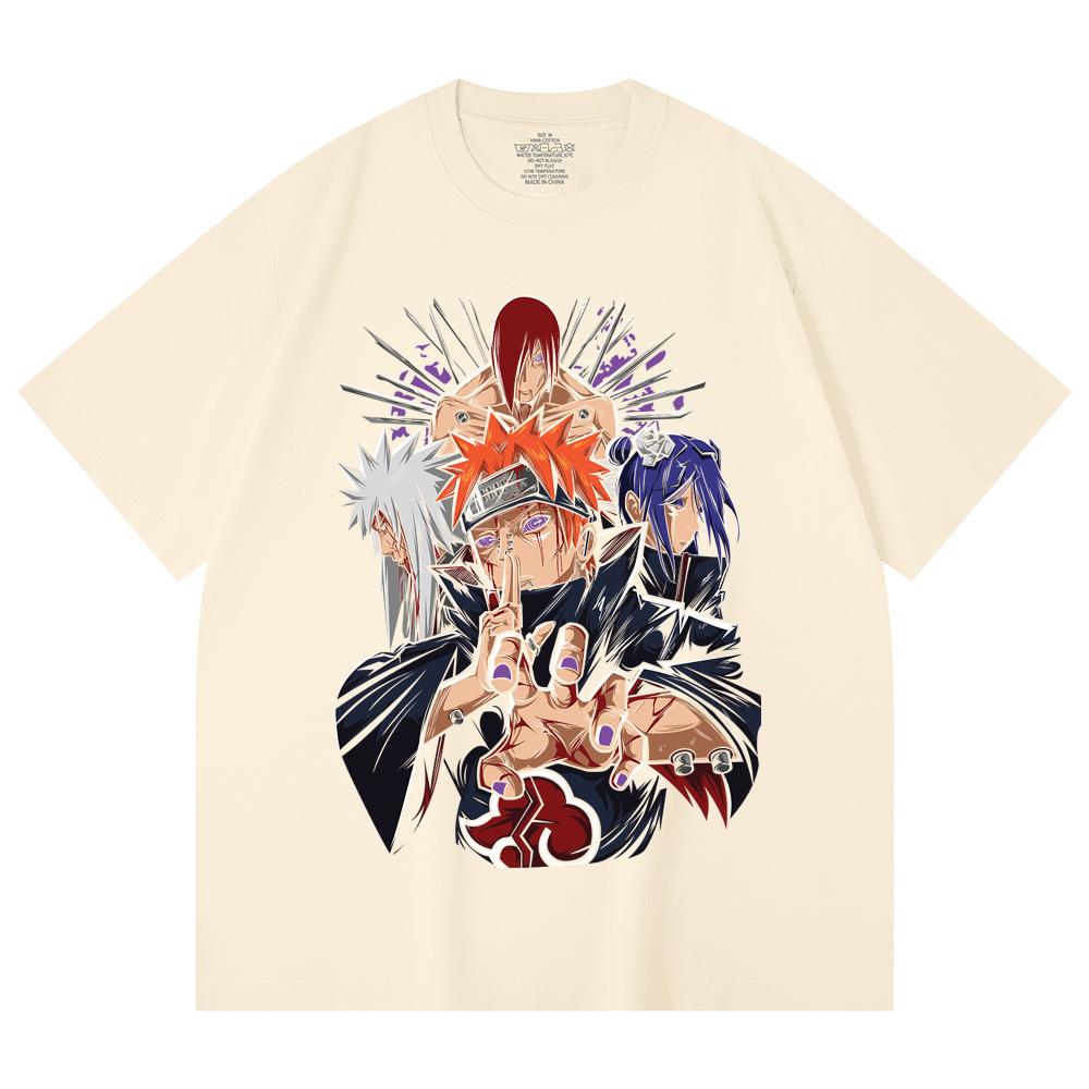 230 Gsm 100% Cotton Naruto V10 Pain Print Unisex Heavy Cotton T Shirt XS абрикосовый