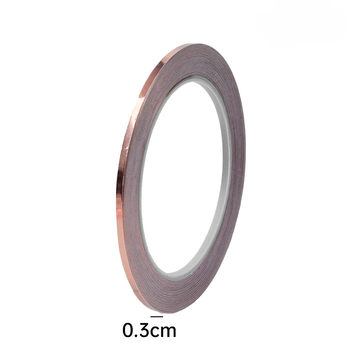 

DIY Copper Foil Tape EMI Shielding Strips Double-Sided Conductive Adhesive Tapes Glass Soldering Circuit Electrical Repair Tapes 1Roll(20M)