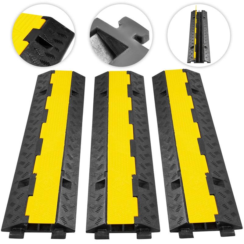PVC Dual-Channel Speed Bump Cable Protector Board