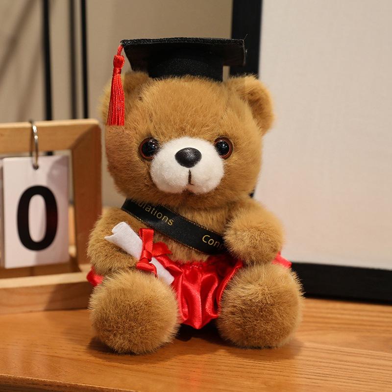 Cartoon Dressing Doctor Bear Doll Plush Toy Doctor Hat Bear Hug Bear Doll Graduation Gift 18cm（0.07kg）