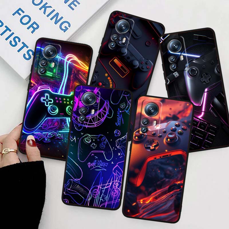 Creative Game Controller For Xiaomi Mi 15 14 13 13T 12 12T 12S 11 11i 11T Pro Ultra Lite 5G Black Soft Phone Case