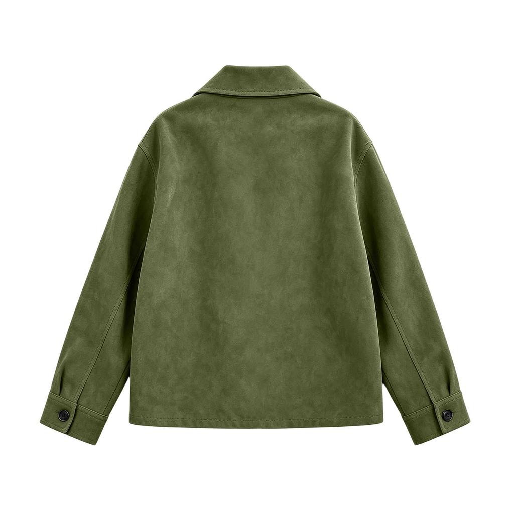 Women's Casual Jacket with Pockets, Relaxed Loose Fit Outerwear for Everyday Wear