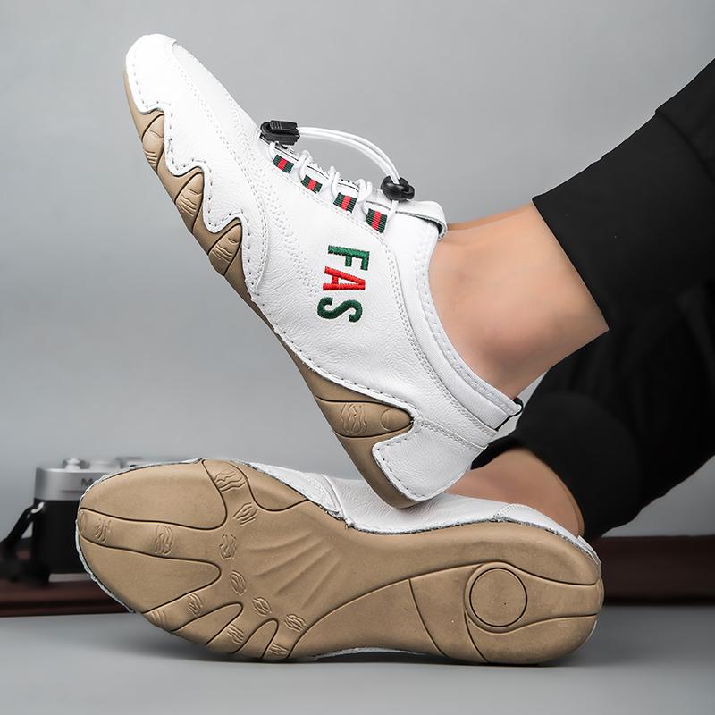 Modne męskie mokasyny w stylu brytyjskim Duże męskie buty na co dzień Ręcznie robione skórzane buty