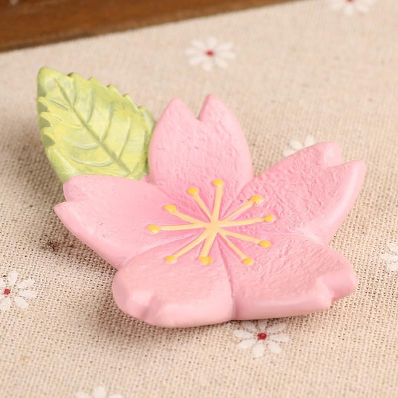 Japanese Zakka Style Resin Decor with Cherry Blossom Leaf & Cute Granules, Handmade Desktop Ornament Craft