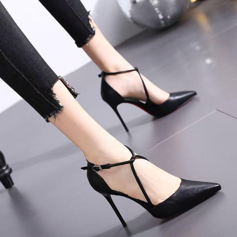 Fashion Super High Heel Shoes Spring New Pointed Head Shallow Mouth Thin with Anti-slip Wear-resistant Temperament Heel Shoes