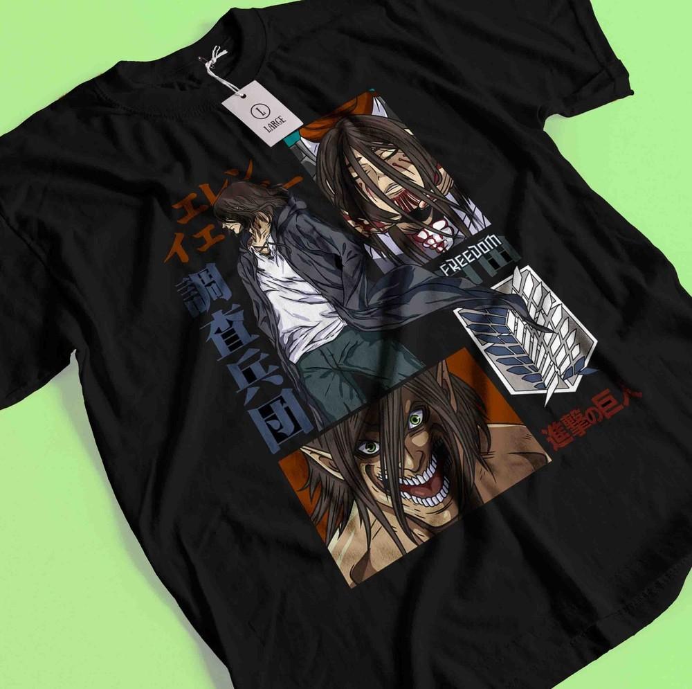 Attack On Titan Shirt Eren Mikasa Tshirt Levi T-Shirt AOT Erwin Hange Armin Tee