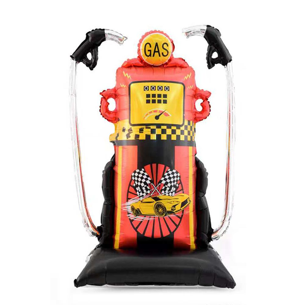 1 Matte Standing Traffic Light, 1 Matte Standing Gas Station Sign, 4 Standing Yellow and Black Roadblock Cones, 4 Standing Red and White Roa (as the picture,Other)