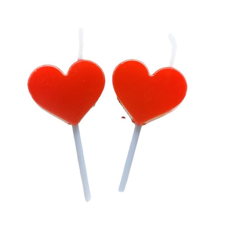 Birthday Candles Red Love Shape Birthday Candle Creative Cake Decorative Candle White Candle