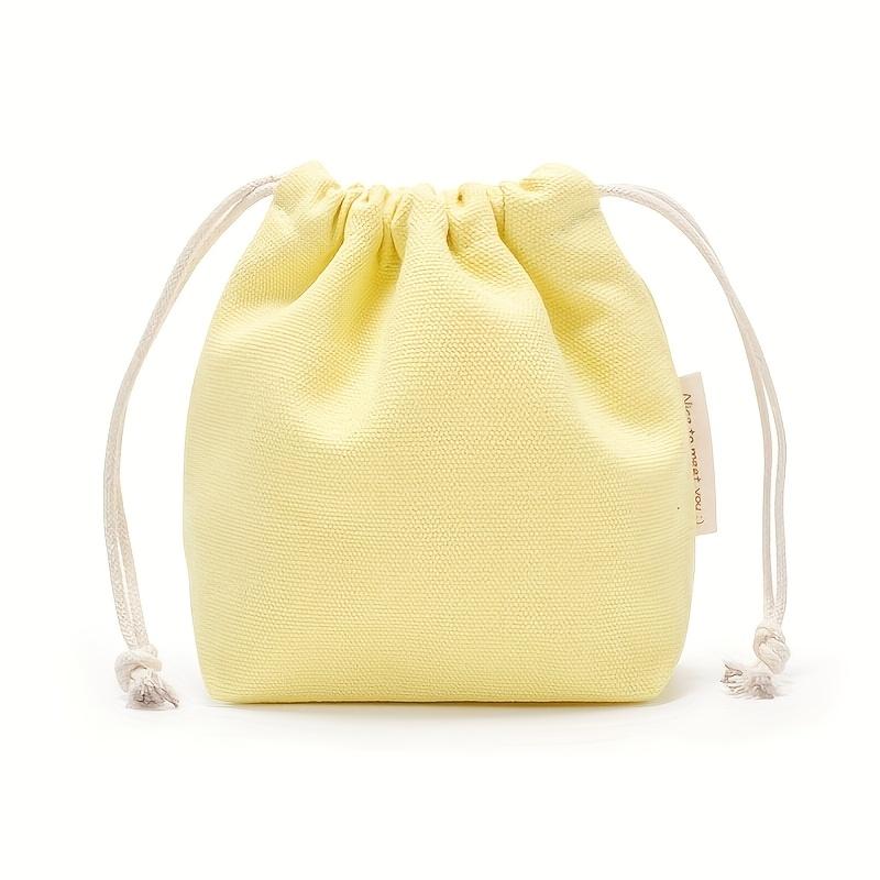 Colorful Blank Cloth Drawstring Canvas Gift Bag with Pockets Mini Cosmetic Coin Storage Canvas Bag