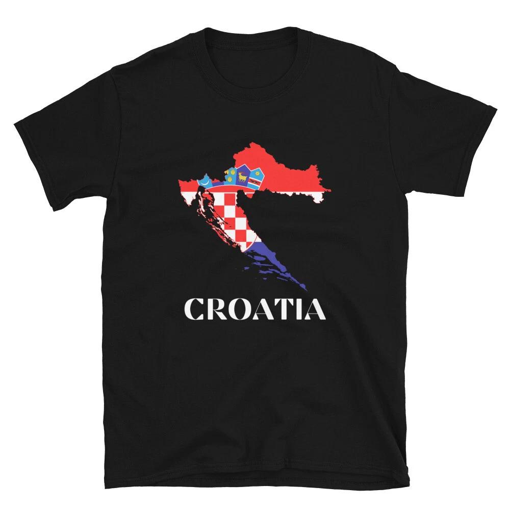 Croatia Flag Map Side Pocket Classic Fit T-Shirt S