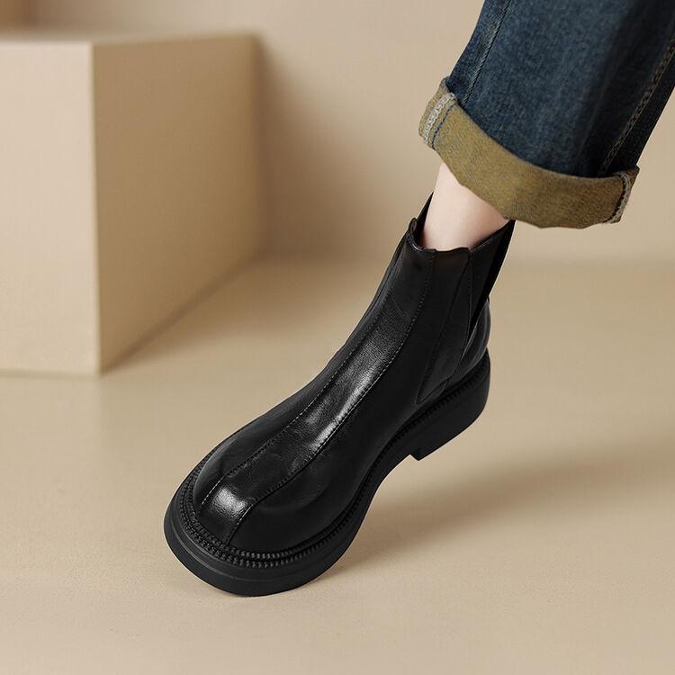 

Модные новые осенне-зимние женские ботинки для женщин, с круглым носком, короткие ботинки, модные ботинки на платформе, на массивном каблуке, сапоги-рыцари, ручная работа 39