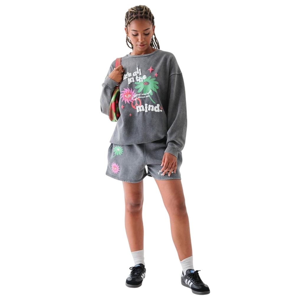 Daisy Street Womens/Ladies Puff Print Sweat Shorts