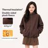 New Women Autumn Winter Double‑Sided Oat Fleece Zip Up Jacket Loose Leisure Long Sleeve Warm Thermal Outdoor Casual Coat Women Clohtes