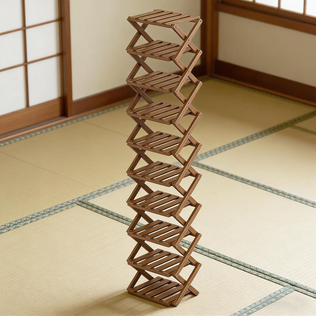 10 Layer Bamboo Shoe Rack Wooden Foldable Storage Shelf Large Capacity Standing Shoe Rack Organizer For Living Room Hallway