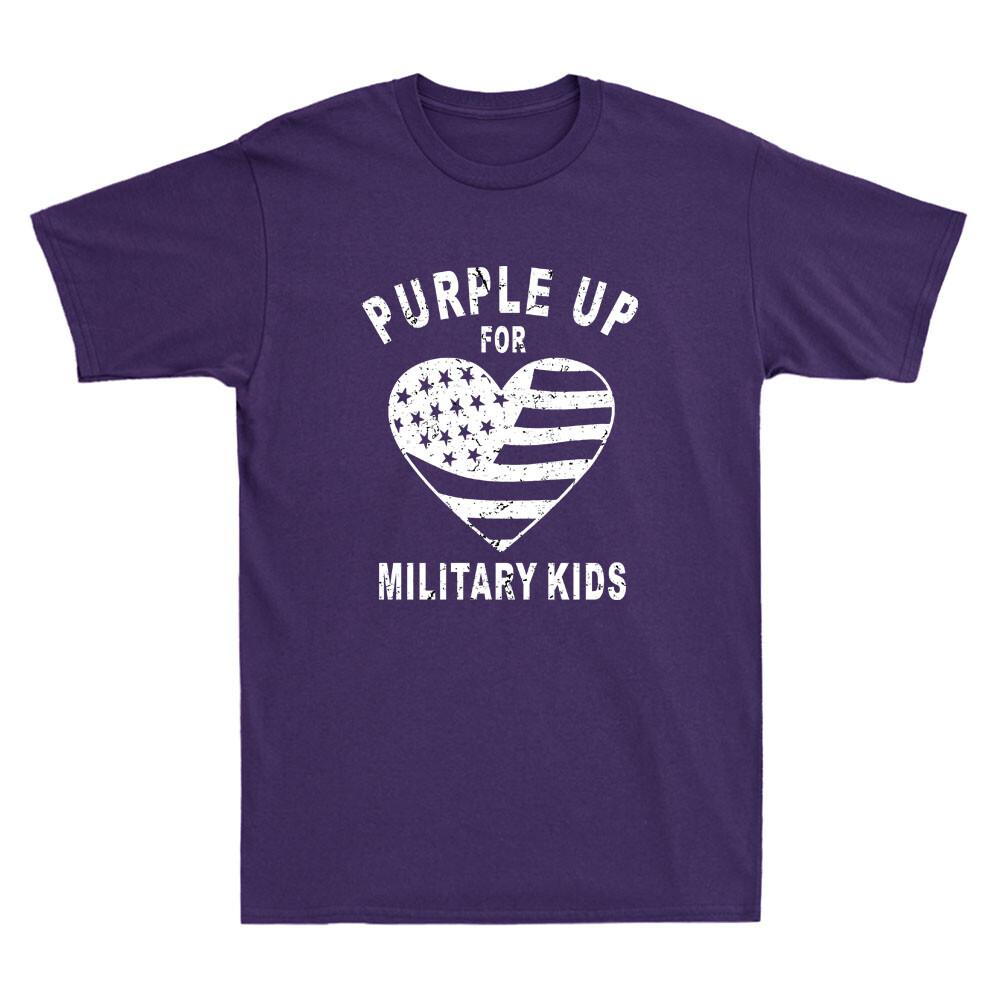 Purple Up For Military Kids Shirt Military Child Month Vintage Unisex T-Shirt XXL
