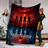 Custom Name Stranger Things Theme Printed Blanket - Perfect for Couch, Bed, Travel & Outdoor Use | Machine Washable, Cozy & Durable.