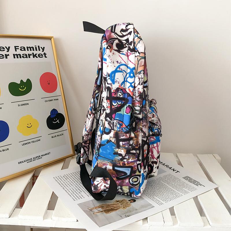 Graffiti-Rucksack mit großer Kapazität für Herren, Rucksack mit Damendruck, Schüler-Schultasche