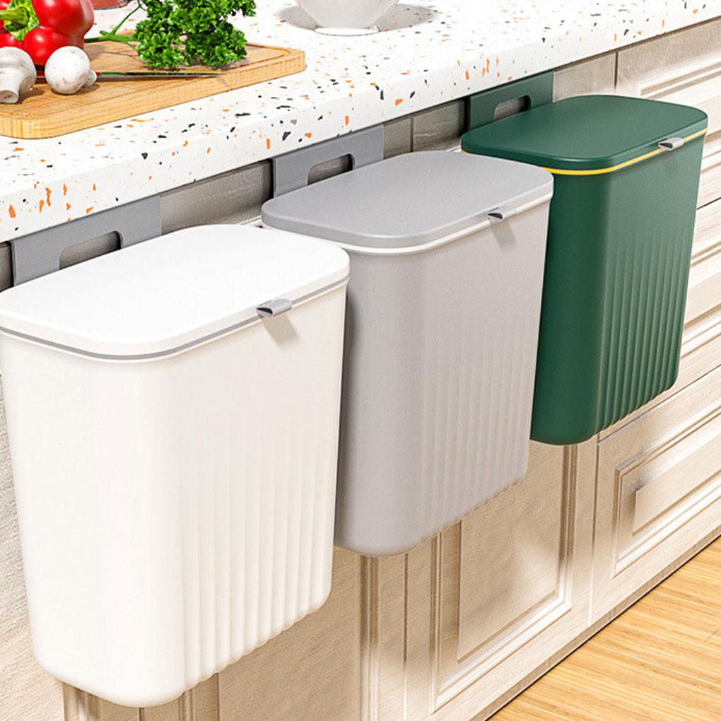High-Strength PP Plastic Trash Can - Sealed And Odorless Easy To Clean Wall Mounted Trash Can Trash Can For Kitchen