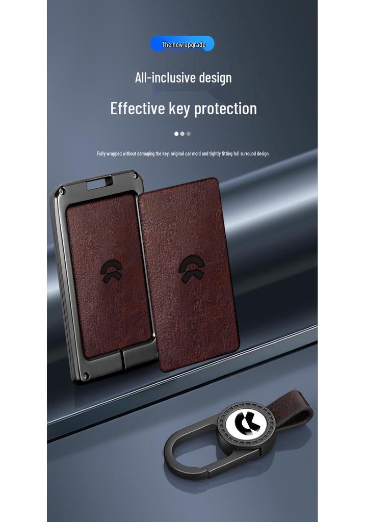 NIO Car Key Case for ES6/ES8/EC6 - Protective Shell with NFC Card Holder and Premium Buckle for Men and Women