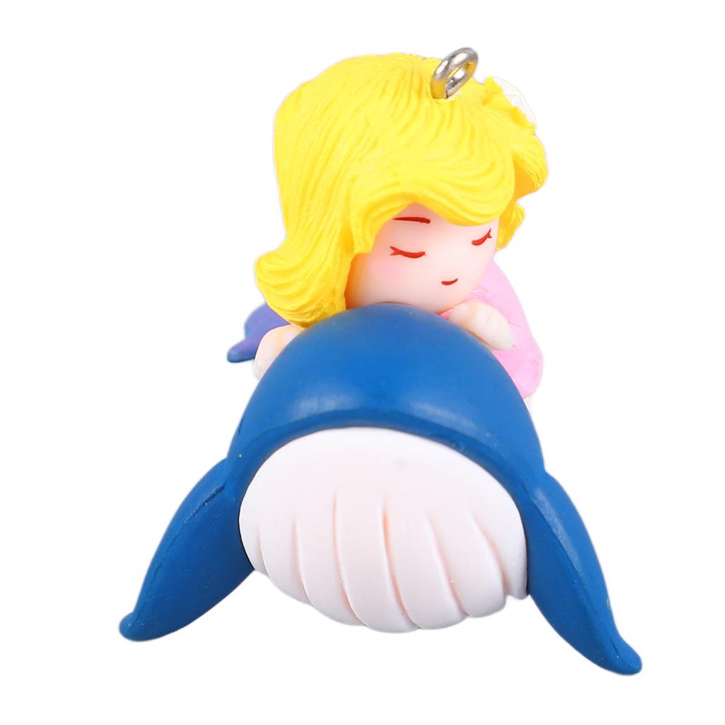 Floating Fish Tank Decoration Small Cute Plastic Cartoon Aquarium Ornament for Freshwater Seawater Whale Riding Girl