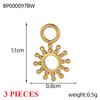 3PCS/LOT CARLIDANA Vintage Luxury Stainless Steel Natural Stone Star Eye Sunflower Pendants Charms for DIY Jewelry