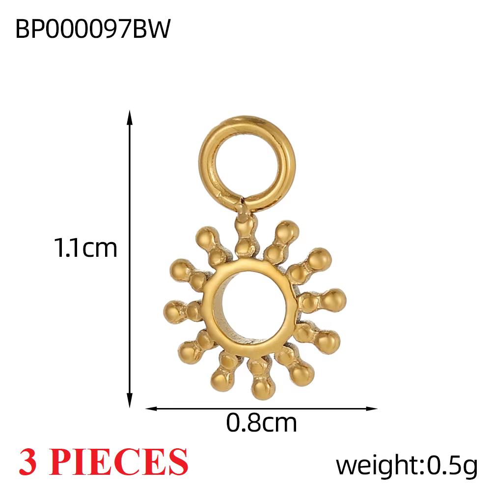 3PCS/LOT CARLIDANA Vintage Luxury Stainless Steel Natural Stone Star Eye Sunflower Pendants Charms for DIY Jewelry