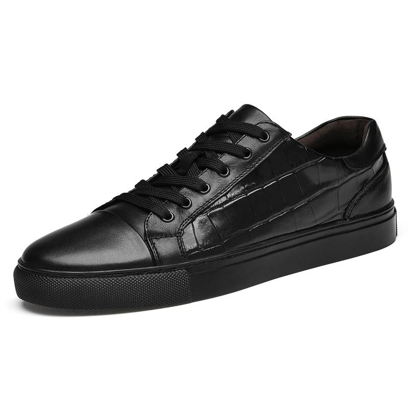 High End Brand Men's Genuine Leather Casual Shoes Simple Black Men's Office Business Shoes Fashionable Oxford Shoes Versatile