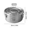 1 Piece Portable Round Lunch Box with Lid 304 Stainless Steel Food Storage Container Leak-proof Bento Box For Camping Picnic