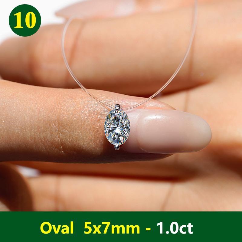 Fishing Line Women Moissanite Necklace Pendant Original 925 Sterling Silver Jewelry Moissanite Diamond  Necklace for Women
