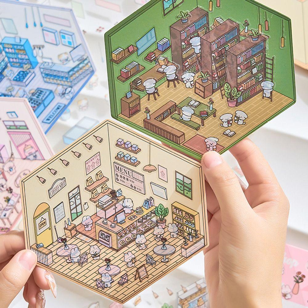 Decorative Visual Stacking Sticker DIY Landscaping Stickers Kawaii Miniature Scene 3D Stickers
