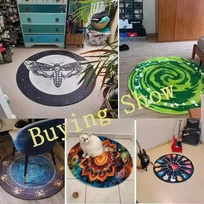 Disney Horse Ethnic Style Circular Floor Mat Living Room Sofa Bedroom Rug Light Luxury Anti Slip Carpet Home Decoration