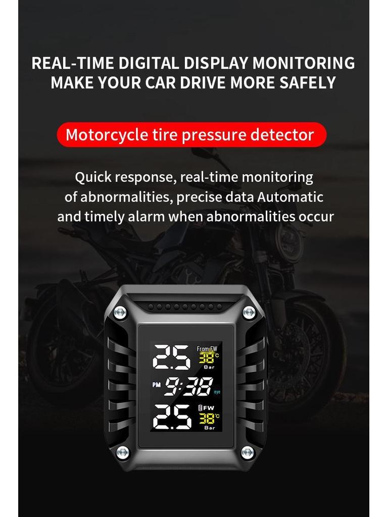 Monitor de Pressão de Pneus Sem Fio de Alta Precisão para Motocicleta e Scooter