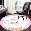 1pc TeaPot Floral Chair Carpet for Office Non Slip, Machine Washable Rug for Office, Room Holiday Decor for Christmas, Birthday Polyester