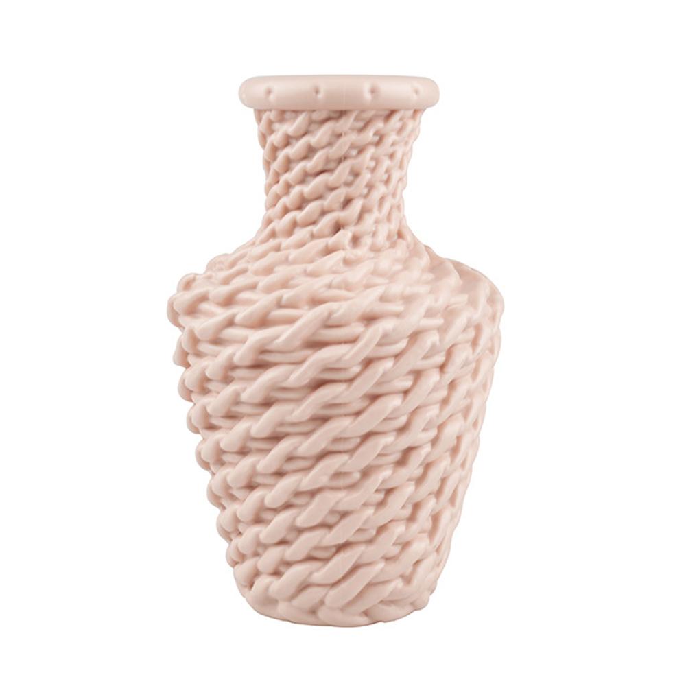 

Новые скандинавские однотонные пластиковые вазы для цветов, имитация керамики, небьющаяся цветочная корзина для свадьбы, современный декор для дома розовый