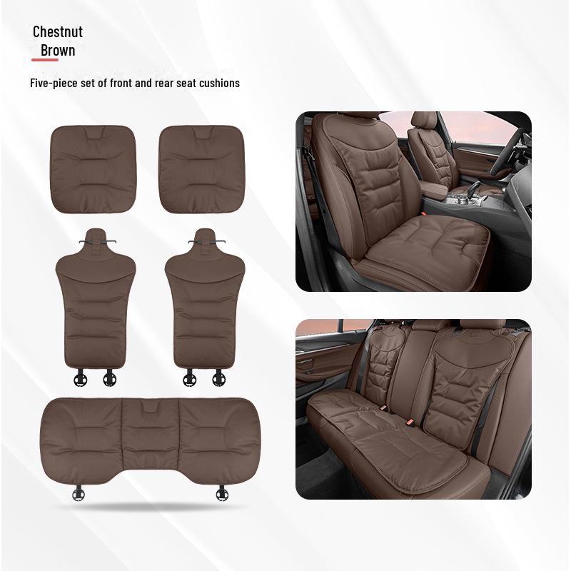 Universal Ventilated Nappa Leather Car Seat Cushions - Four Seasons, Breathable, High-Grade, Perforated Design for All Models.