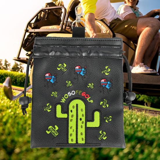Golftasche mit Kordelzug, Golf-Tee-Tasche, Aufbewahrungstasche für Golfbälle, grüne Gabel, tragbares Golfzubehör für Golfbegeisterte