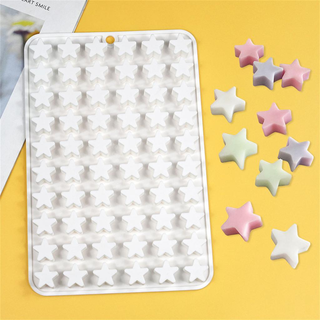 60-Cavity Star Shape Silicone Mold Fondant Chocolate Mould DIY Cake Dessert Mould Kitchen Baking DIY Supplies Nonstick