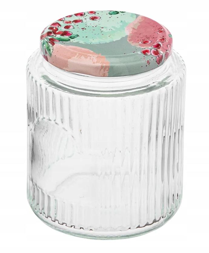 Fluted Glass Jars, with Lids and Labels
