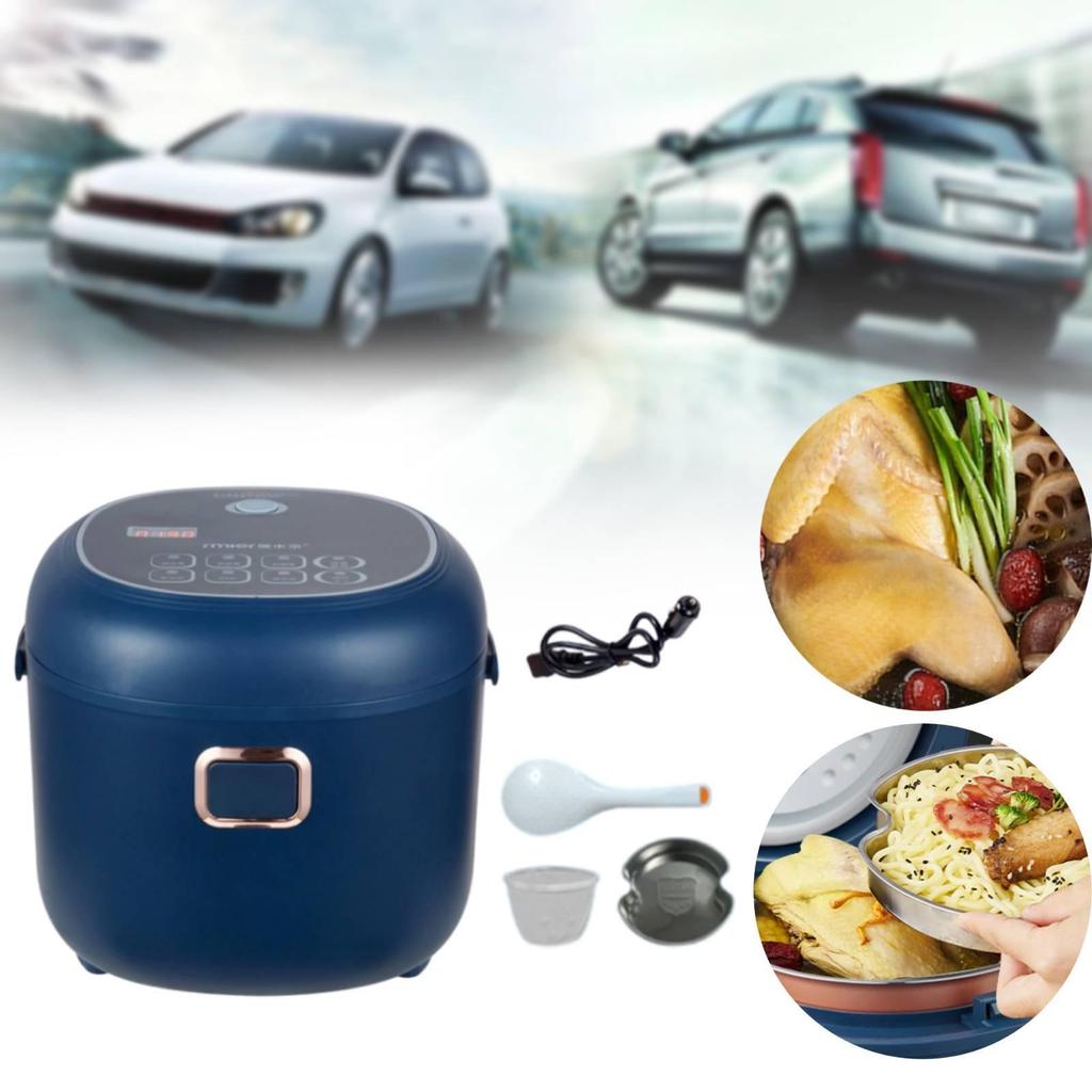 Piccolo Cuociriso da 2L per Auto/Camion Portatile Elettrico 12V/24V per Pranzo