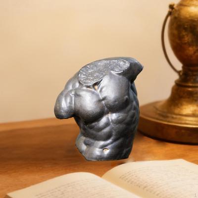 Statuie Torso Masculin Sculptură Mică Creativă pentru Raft de Cărți Sufragerie Dulap