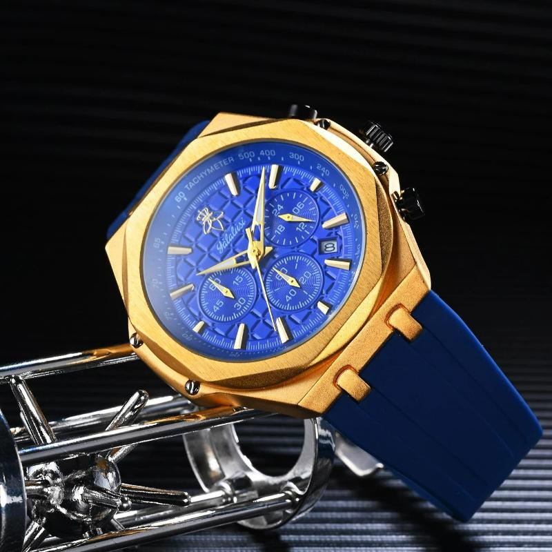 Luxury Men's Watch Chronograph Date Silicone Strap Male Clock Waterproof Luminous Quartz Fashion Sports Watches For Men