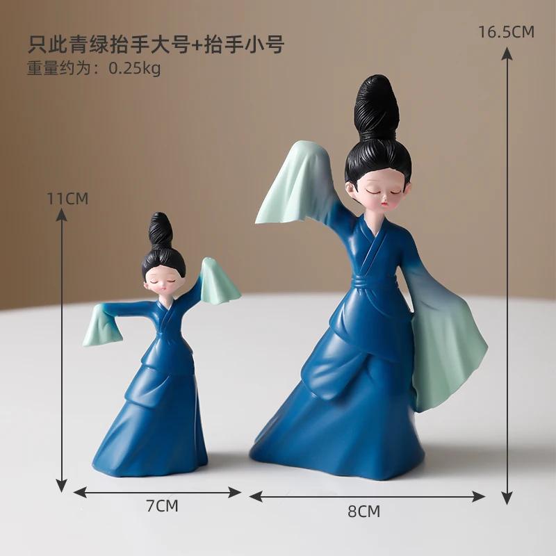 Resin Sculpture Ladies Handicraft Room Office Bookcase Female Ornaments Decor