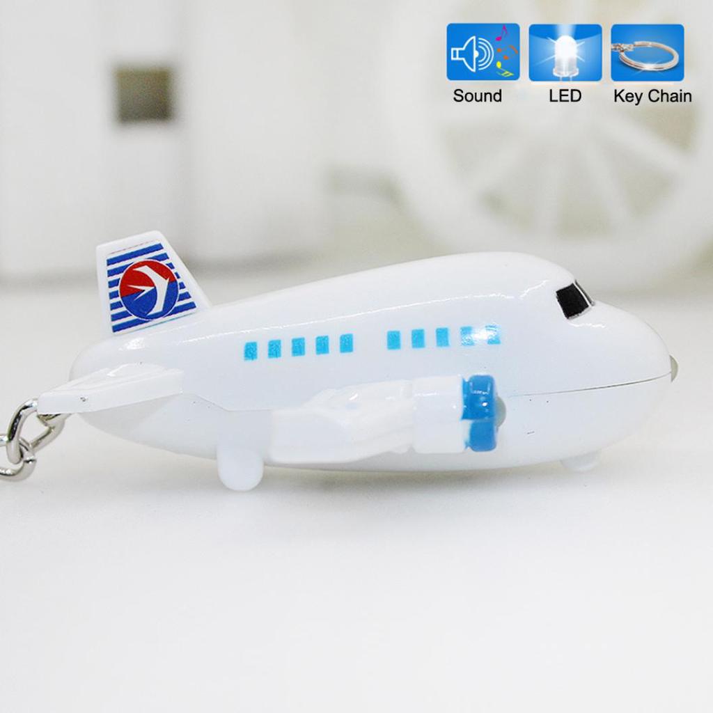 Schöner Flugzeug-Schlüsselring mit LED-Sound, Auto-Schlüsselanhänger, Handtasche, hängendes Dekor, Geschenk