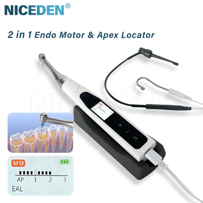 Niceden 2 in 1 Dental Endo Motor Build in Apex Locator 360 Degree Rotary Wireless Endodontic Treatment LED Root Canal Treatment